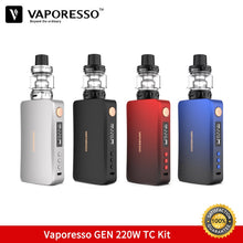 Load image into Gallery viewer, Pre-sale Vaporesso GEN Kit 220W TC Box Mod with 8ml Skrr-S Vape Tank QF Meshed Coil QF Strip Vaporizer Compatible 18650 Battery