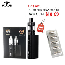 Load image into Gallery viewer, HT 50 E-Cigarettes mod box kit add 5 pcs coil for sale 2ml tank 2200mah electronic cigarette vaporizer vape pen hookah vaper