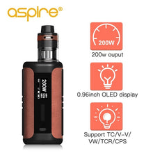 Load image into Gallery viewer, Aspire Speeder Revvo Vape Kit 3.6/2ml Tank Capacity Atomizer 200W Box Mod Vaporizador Electronic Cigarette Kit Vaper pk G-priv 2